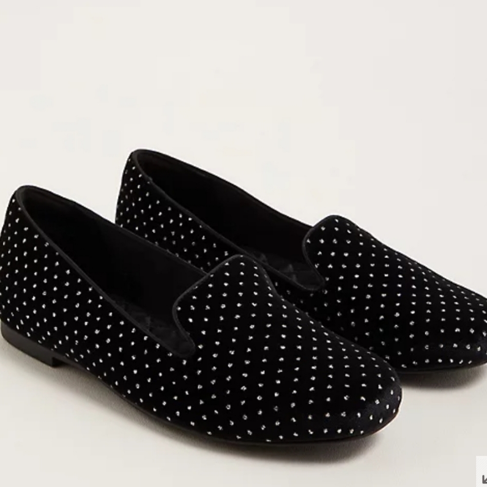 GLITTER LOAFER - BLACK VELVET (WW)